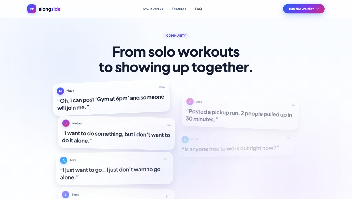 Alongside social coordination product for finding activity partners